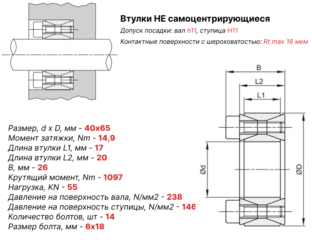 Чертеж втулка зажимная ВК40 40х65 Чертеж втулка зажимная ВК40 40х65